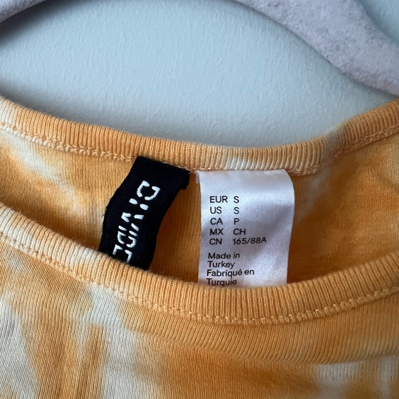 H&M ORANGE TIE DYE LETTUCE TRIM CROP TOP - Picture 7 of 8